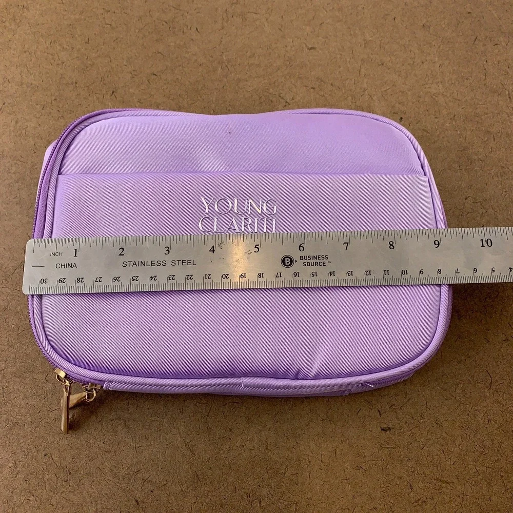 Young Clariti Bio Uth Lilac Zip Around Travel Storage Cosmetic Bag New